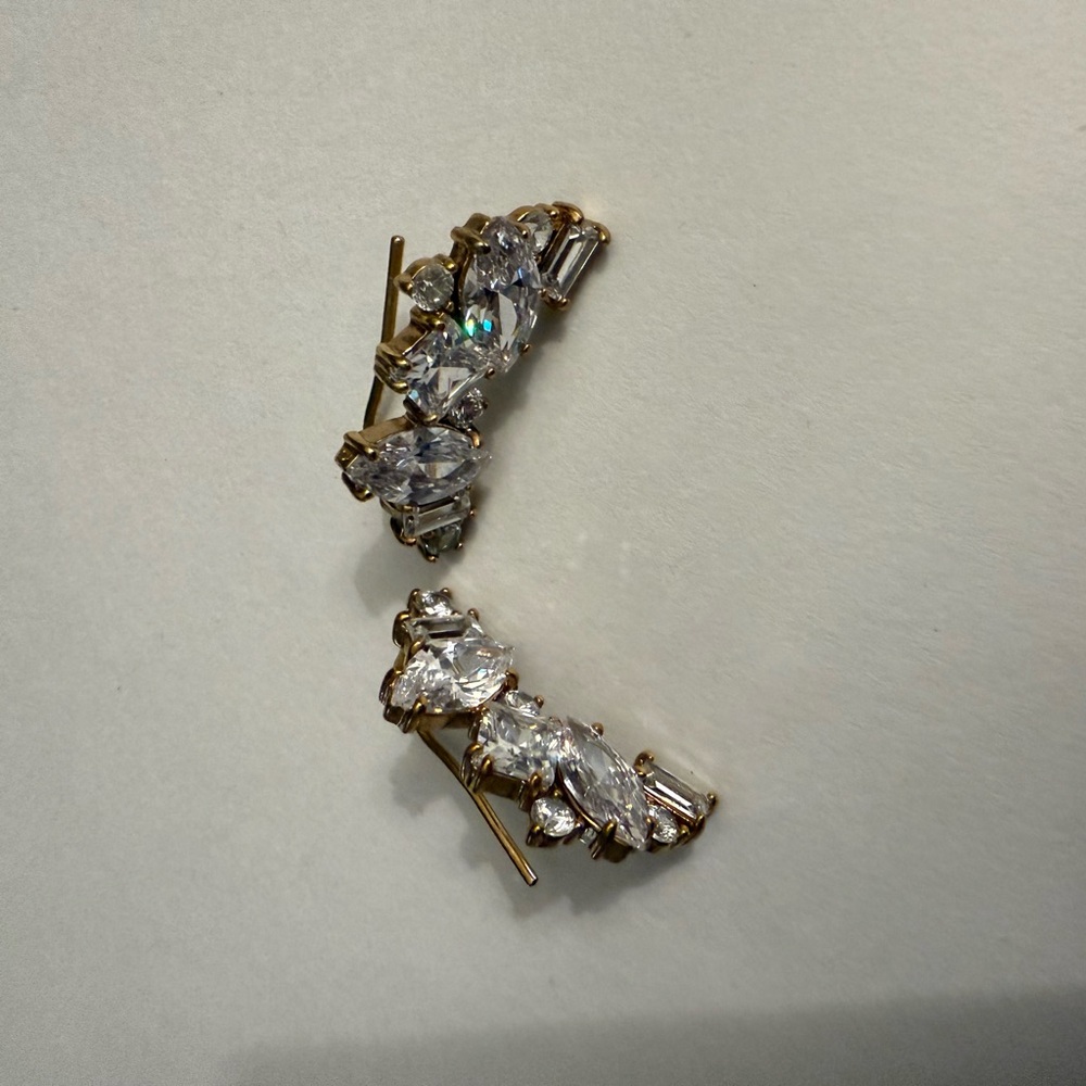 J. Crew Gold and Silver Crystal Earrings